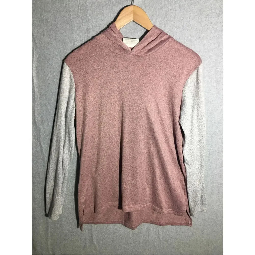 Womens Bobbie Brooks Hoodie Purple Grey Casual Winter Layering Classic Basic